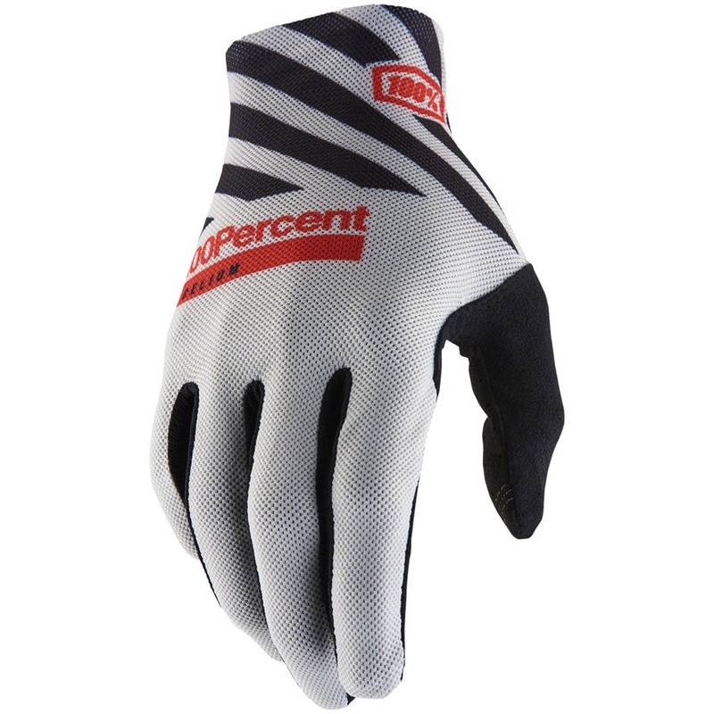 100% Celium Gloves - Gray Full Finger Mens Medium