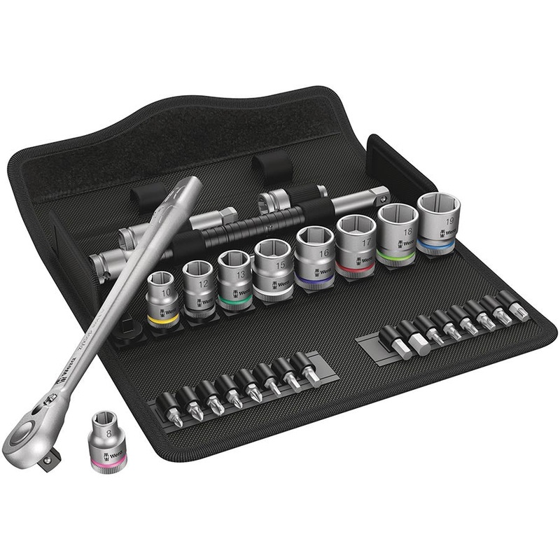 Wera 8100 SB 8 Zyklop Metal Ratchet Set - 3/8" Drive Metric Switch Lever