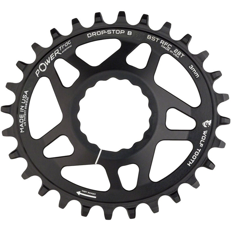 Wolf Tooth Elliptical Direct Mount Chainring - 28t RaceFace/Easton CINCH Direct Mount Drop-Stop B For Boost Cranks 3mm Offset BLK