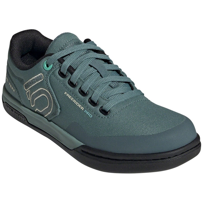 Five Ten Freerider Pro Canvas Flat Shoes - Womens Hazy Emerald/Acid Mint/Core BLK 5.5