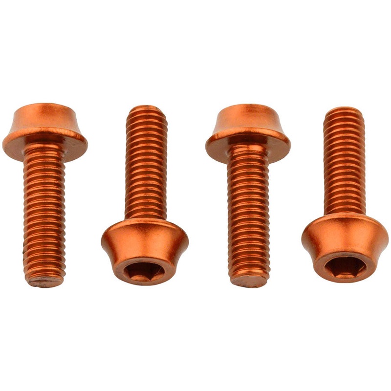 Wolf Tooth Water Bottle Cage Bolts - Set/4 Aluminum Orange
