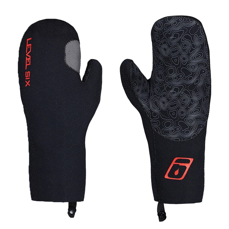 Level Six Neutron 2mm Neoprene Paddling Mitts  Warm, Durable Water Sports Gloves with Grip & Soft Nose Wipe Panel