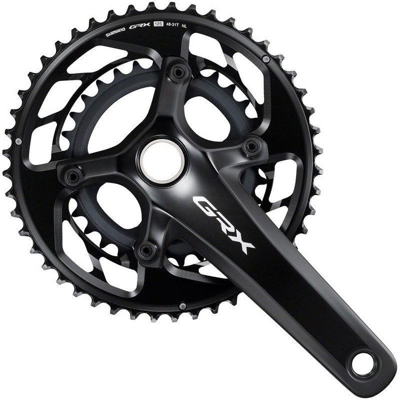 Shimano GRX FC-RX820-2 Crankset - 172.5mm 12-Speed 48/31t 110/80 BCD Hollowtech II BLK