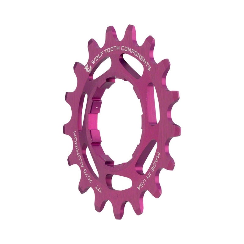 Wolf Tooth Single Speed Aluminum Cog - 17t Compatible with 3/32 Chains Purple