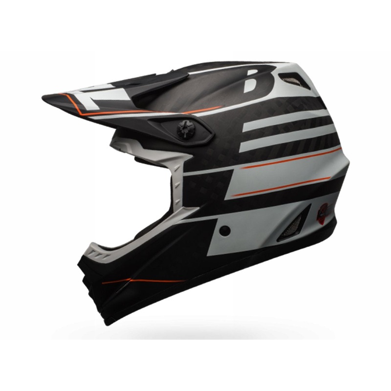 Bell Full 9 Full Face Helmet - Matt White-Black Blocked