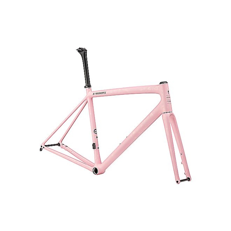 2023 Specialized AETHOS S-Works FRAMESET - 61cm, SATIN 100% RED GHOST PEARL ORGANIC COLOR RUN OVER DESERT ROSE / TAUPE