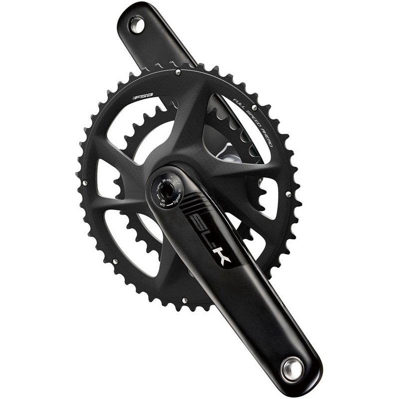Full Speed Ahead SL-K 2x Modular Carbon Crankset - 165mm For Shimano HG+ 12-Speed 52/36t DM/90 BCD 30mm 386EVO Spindle BLK