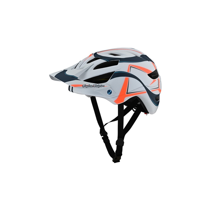 Troy Lee Designs Youth A1 MIPS Bike Helmet Welter White/Marine