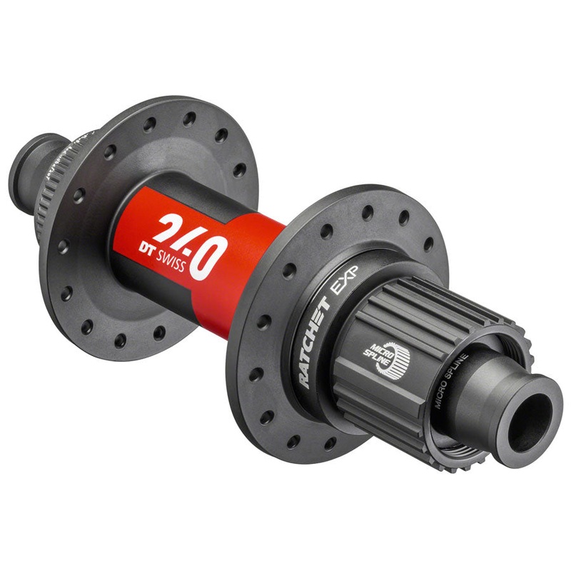 DT Swiss 240 EXP Rear Hub - 12 x 142mm, Center-Lock, Micro Spline, Black/Red, 28H, 36pt