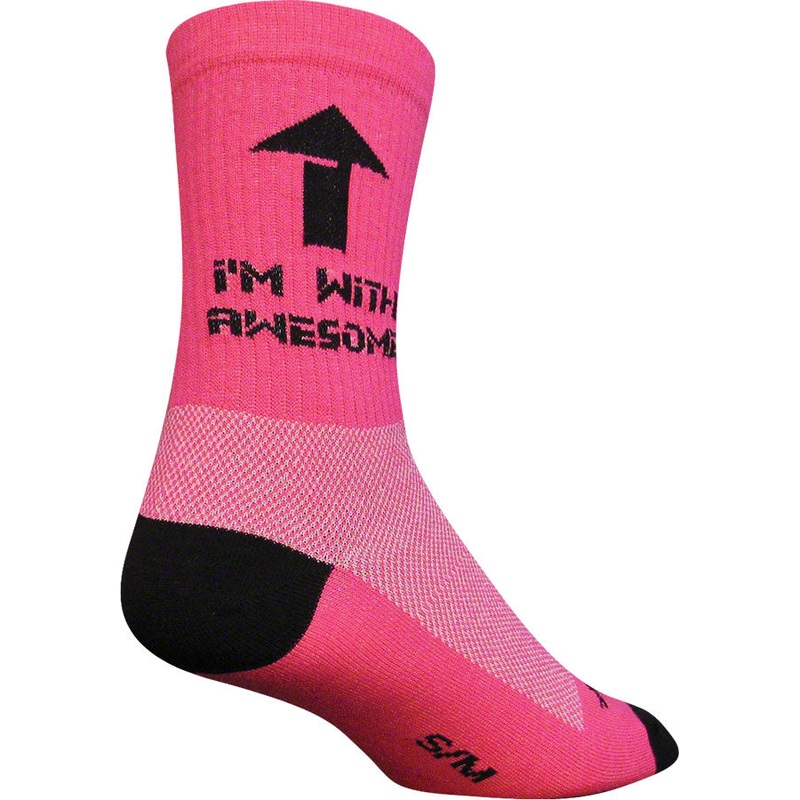 SockGuy Crew Im With Awesome Socks - 6" Pink Small/Medium