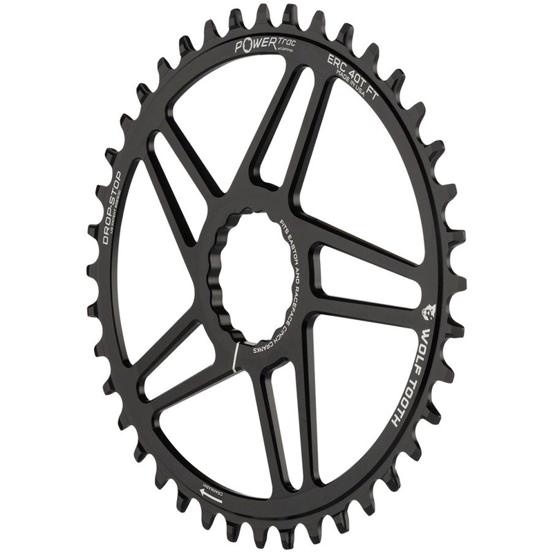Wolf Tooth Elliptical Direct Mount Chainring - 40t RaceFace/Easton CINCH Direct Mount 3mm Offset Drop-Stop Flattop Compatible BLK