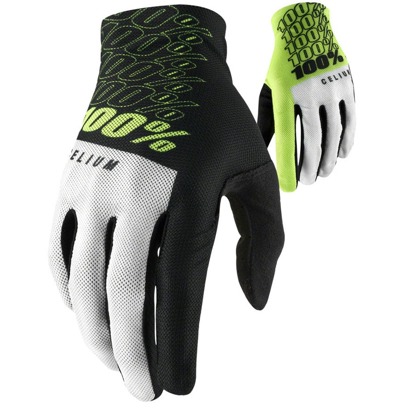 100% Celium Gloves - Yellow Full Finger Mens Small