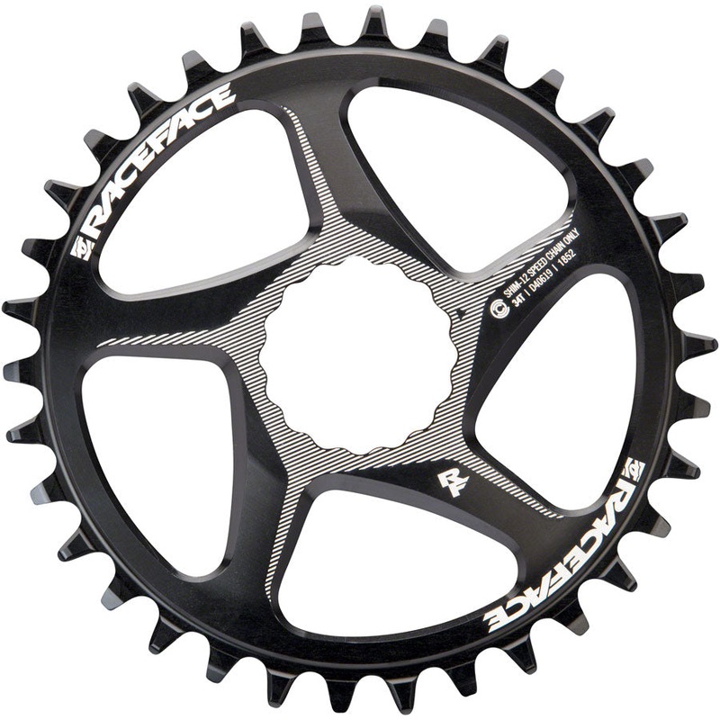 RaceFace Narrow Wide Direct Mount CINCH Aluminum Chainring - Shimano 12-Speed requires Hyperglide+ compatible chain 34t BLK