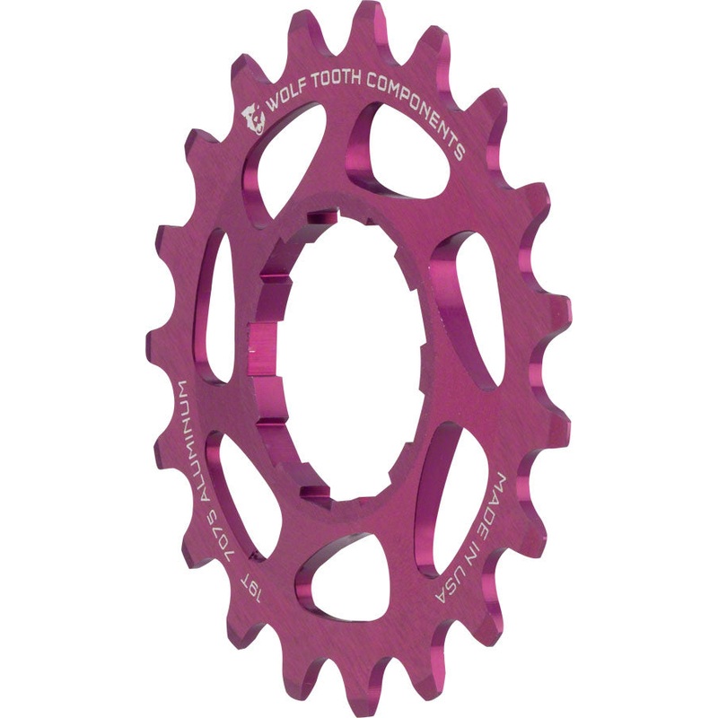 Wolf Tooth Single Speed Aluminum Cog - 19t, Compatible with 3/32" Chains, Purple