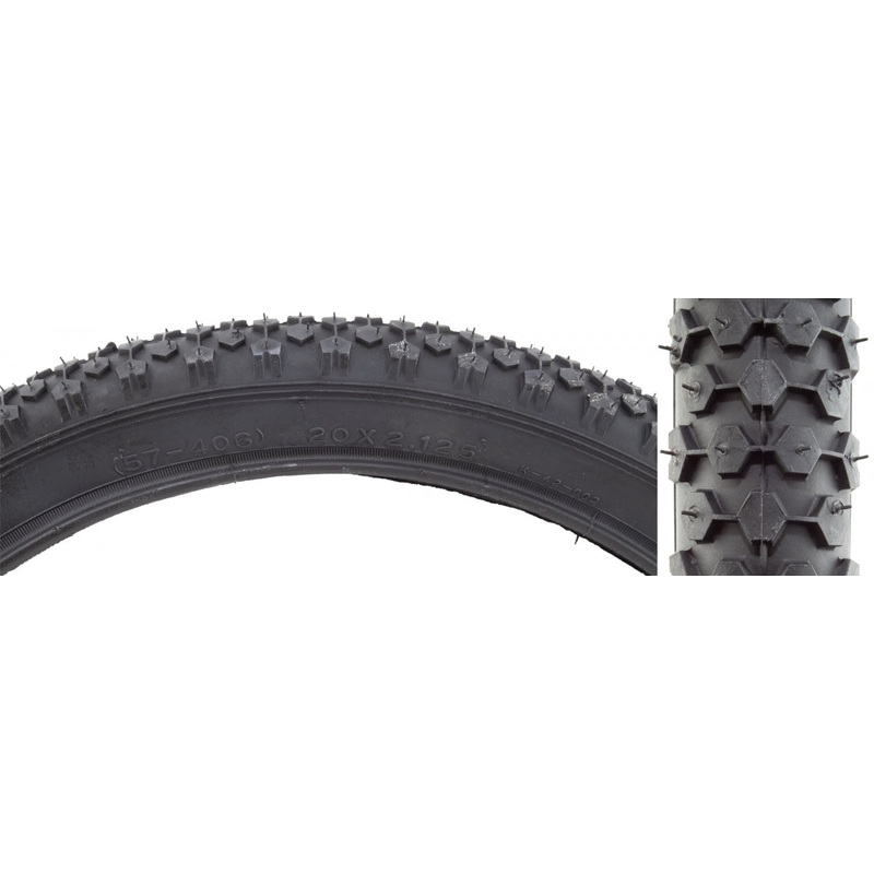Tire Sunlite 20X2.125 Black/Bk Studded K42 Wire