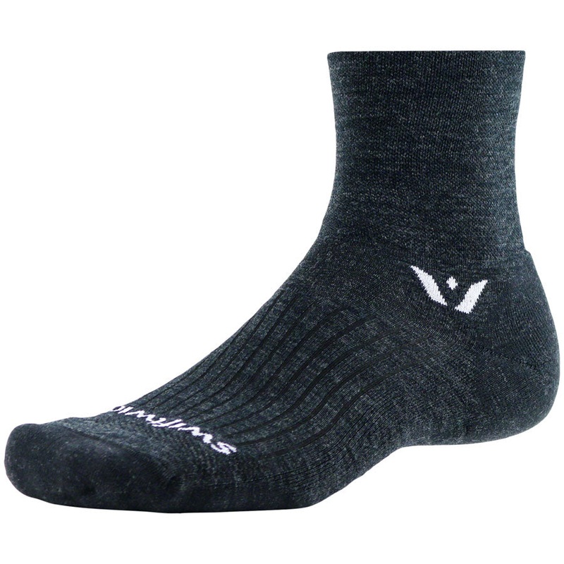 Swiftwick Pursuit Quarter Crew Socks - 4" Coal X-Large