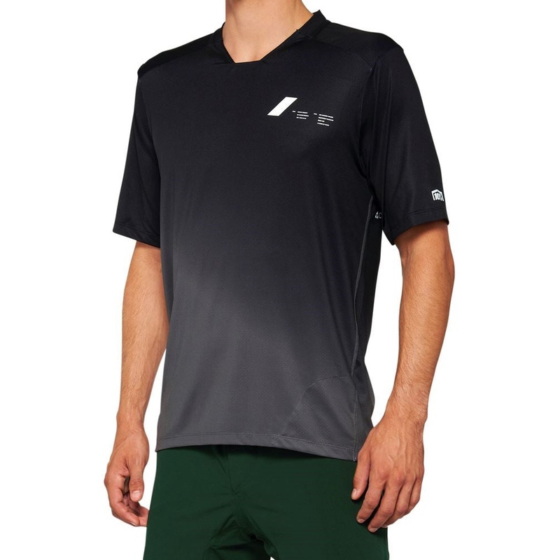 100% Celium Short Sleeve MTB Jersey - Black-Charcoal