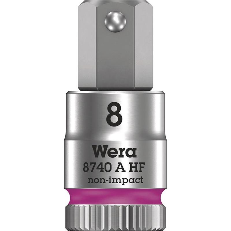 Wera, 8740A HF Zyklop, 1/4'' Drive, Hex 8.0 x 28mm with HF