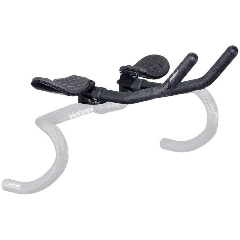 Vision Metron 4D Clip On Aero Bar - 290mm Flat M.A.S. J-Bend Black