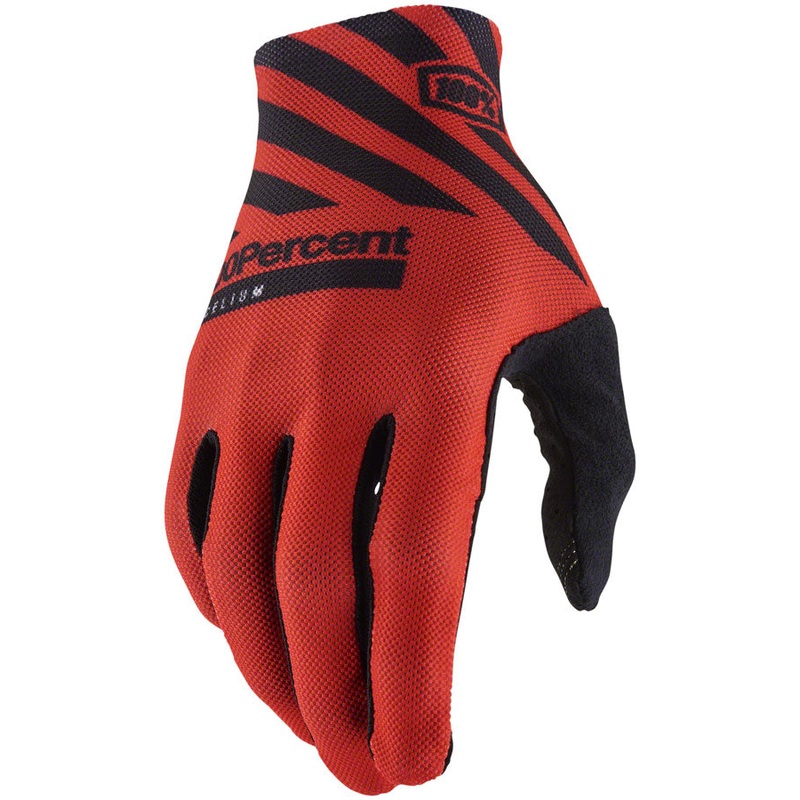 100% Celium Gloves - Racer Red Full Finger Mens Small