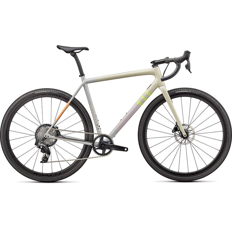 2022 Specialized crux expert bike gloss white speckled/dove grey/papaya/clay/lime 52