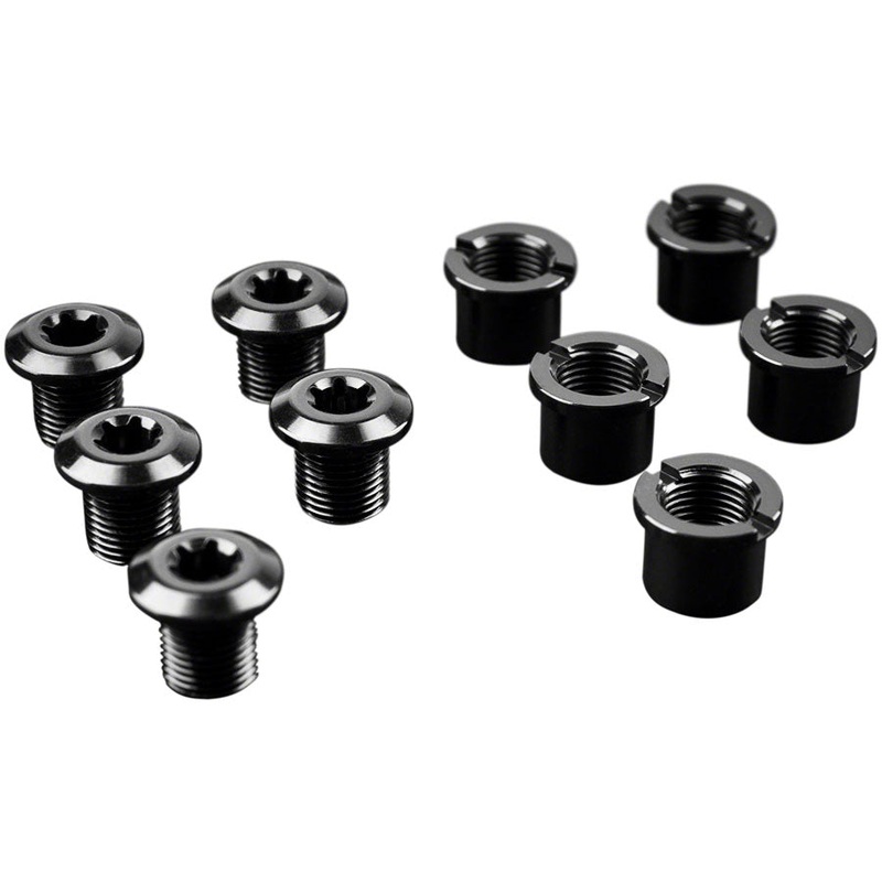 absoluteBLACK Chainring Bolt Set - Short Bolts and Nuts Set of 5 Black