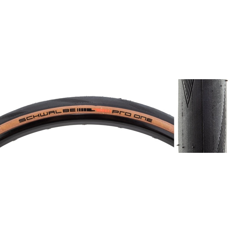 Schwalbe Pro One Tire - 700 x 28 Clincher Folding BLK/Transparent Evolution Super Race Addix Race V-Guard