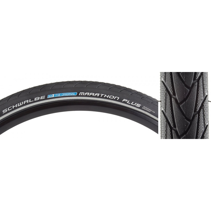 Tire Swb Marathon Plus 26X1-3/8 Perf Twin Sm-Guard Black/Bk/Ref Endurance E25 Wire
