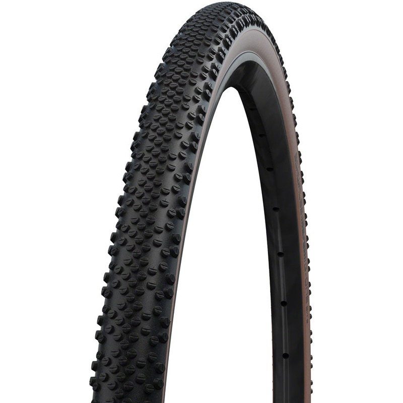 Schwalbe G-One Bite Tire - 700 x 38 Tubeless Folding BLK/Bronze Performance Line Race Guard Addix