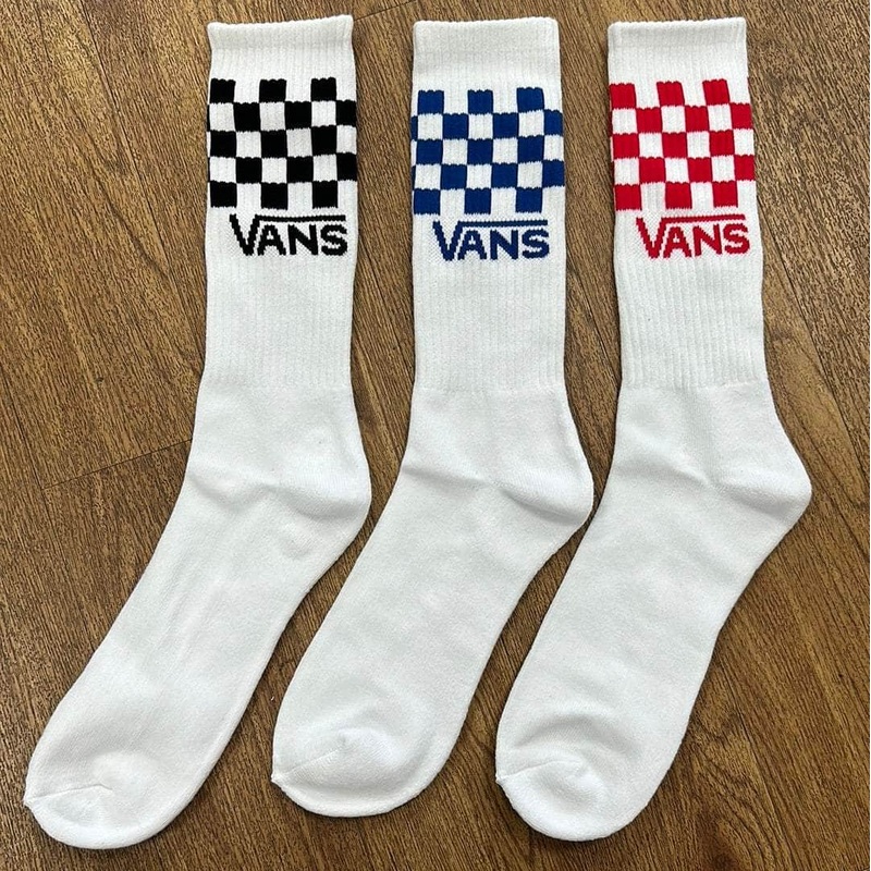 Vans Classic Check Crew Socks 3 Pack White