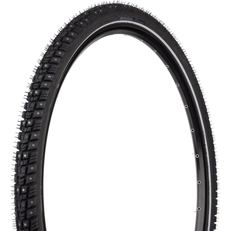 45NRTH Gravdal Tire - 700 x 45, Clincher, Steel, Black, 33tpi, 240 Concave Carbide Aluminum Studs