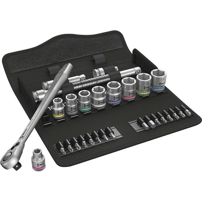 Wera 8100 SB 8 Zyklop Metal Ratchet Set - 3/8 Drive Metric Switch Lever