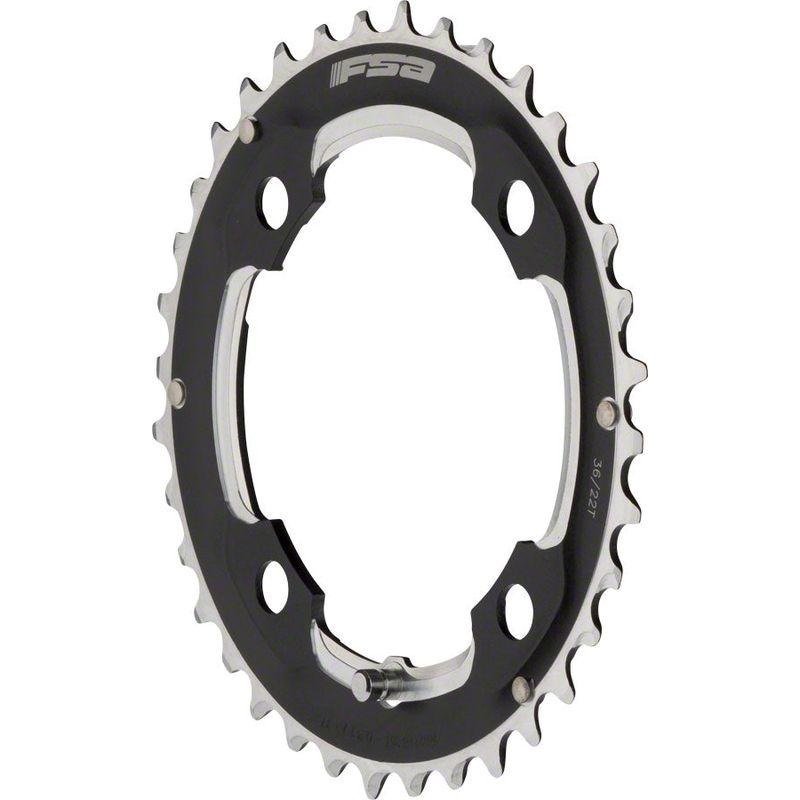 Full Speed Ahead MTB Pro Double Chainring - 36t 104 BCD 4-Bolt Aluminum M11 Black