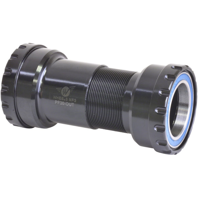 Wheels Manufacturing PressFit 30 Outboard Bottom Bracket 29mm Bearing ID SRAM DUB ABEC-3 Bearings BLK Cups