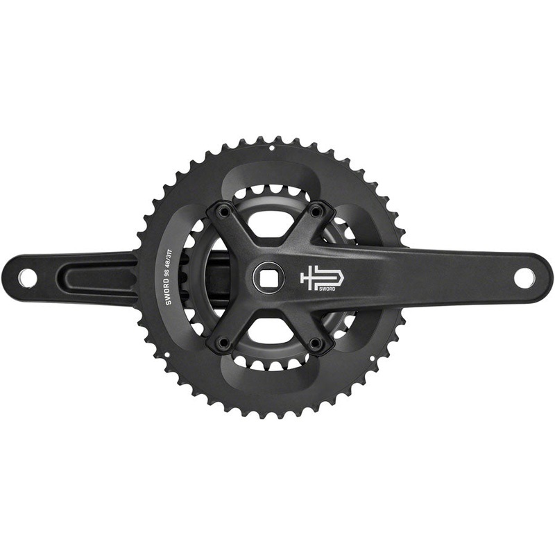 microSHIFT Sword BLK 2x Crankset - 172.mm 9-Speed 48/31t 110/80 Asym BCD JIS Square Taper Spindle Interface BLK