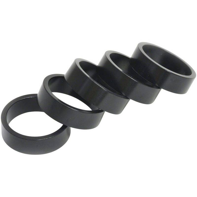 Wheels Manufacturing Aluminum Headset Spacer - 1-1/8", 10mm, Black, 5-pack