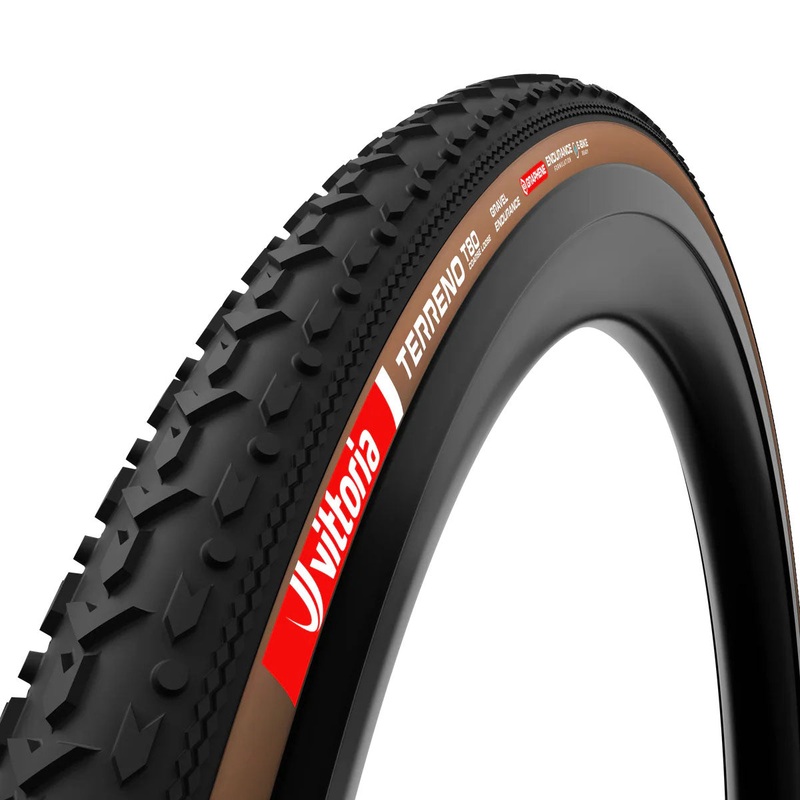 Vittoria Terreno T80 Coarse Loose Tire - 700 x 45 Tubeless Folding BLK/Brown Gravel Endurance Graphene G2.0