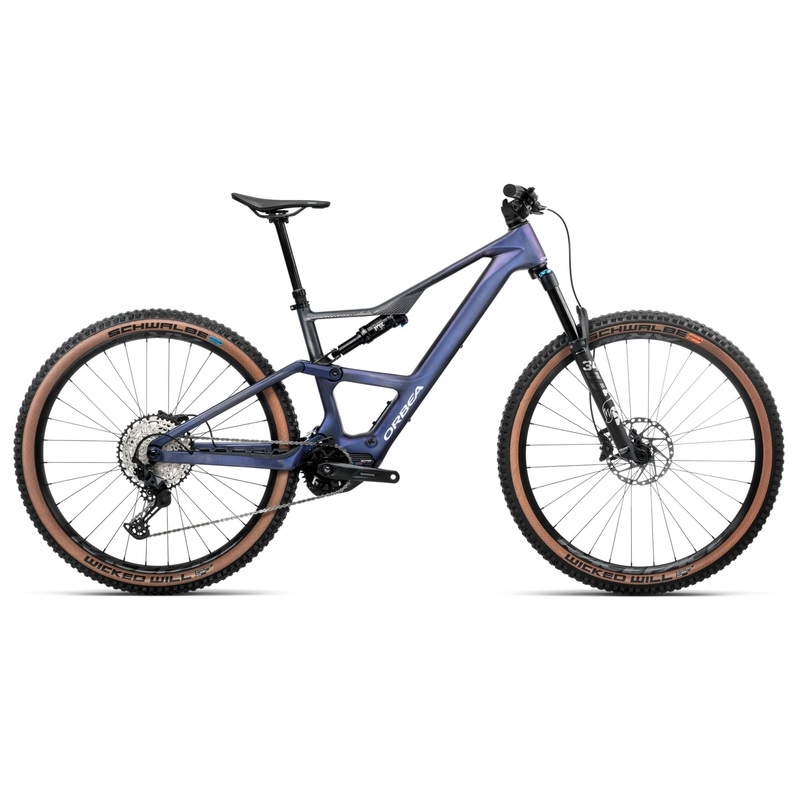 2025 Orbea RISE SL M20 420W 20mph Trail MTB E-BIKES - X-Large, Tanzanite Carbon View - Carbon Raw (Matte)