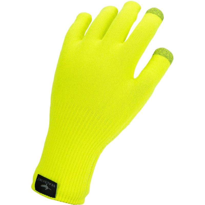 SealSkinz Waterproof All Weather Knit Glove Neon Yellow Full Finger Small Bicycle Gloves
