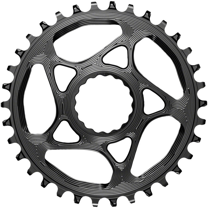 absoluteBLACK Round Narrow-Wide Direct Mount Chainring - 34t, CINCH Direct Mount, 3mm Offset, Black