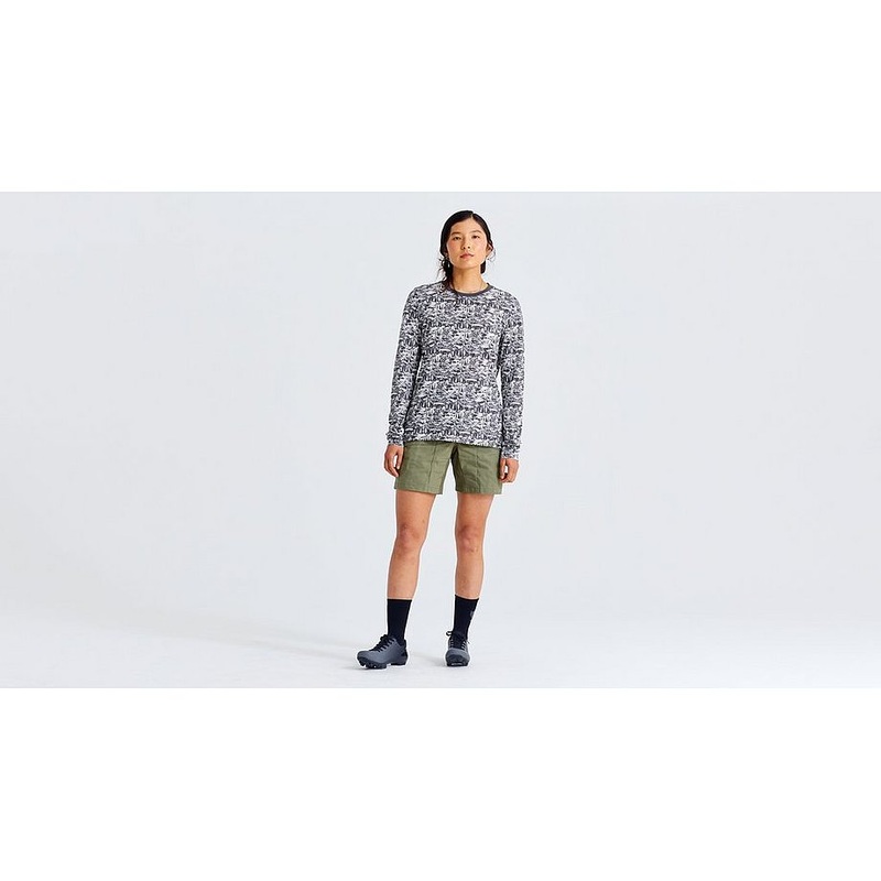 Specialized s/f cotton caliS-Workse tee ls wmn basalt/eggshell l