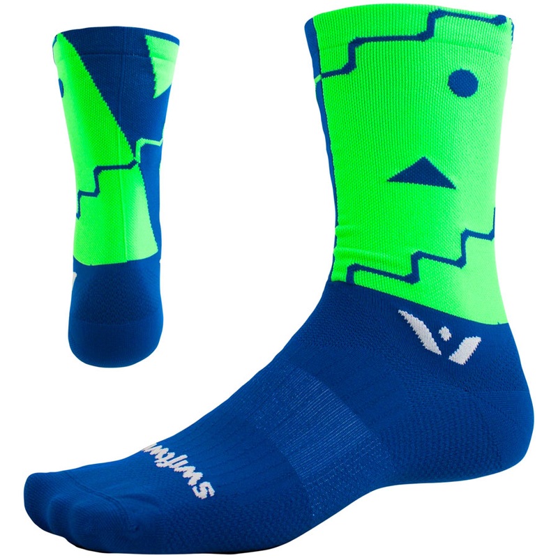 Swiftwick Vision Six Abstract Sock - 6" Blue Medium