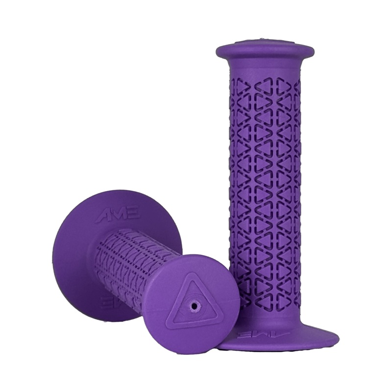 AME Rounds BMX Grips - Flanged - Purple - USA Made