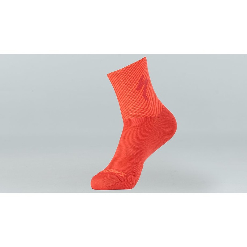 Specialized soft air mid sock flo red/rocket red stripe s
