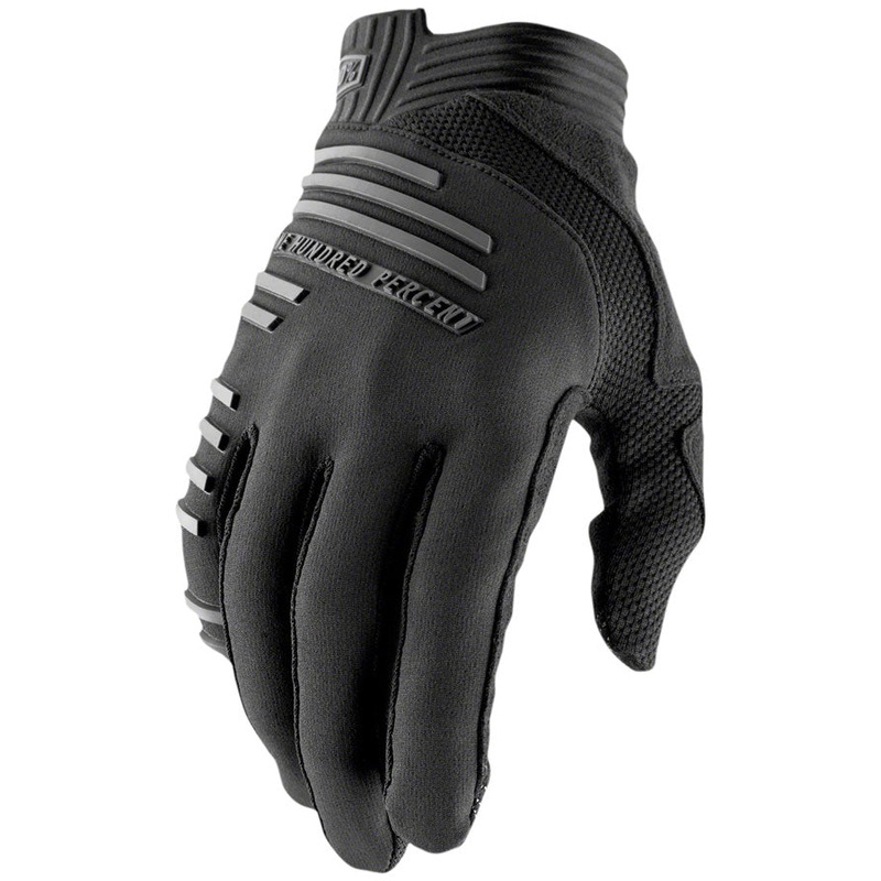 100% R-Core Gloves - Black Full Finger Mens 2X-Large
