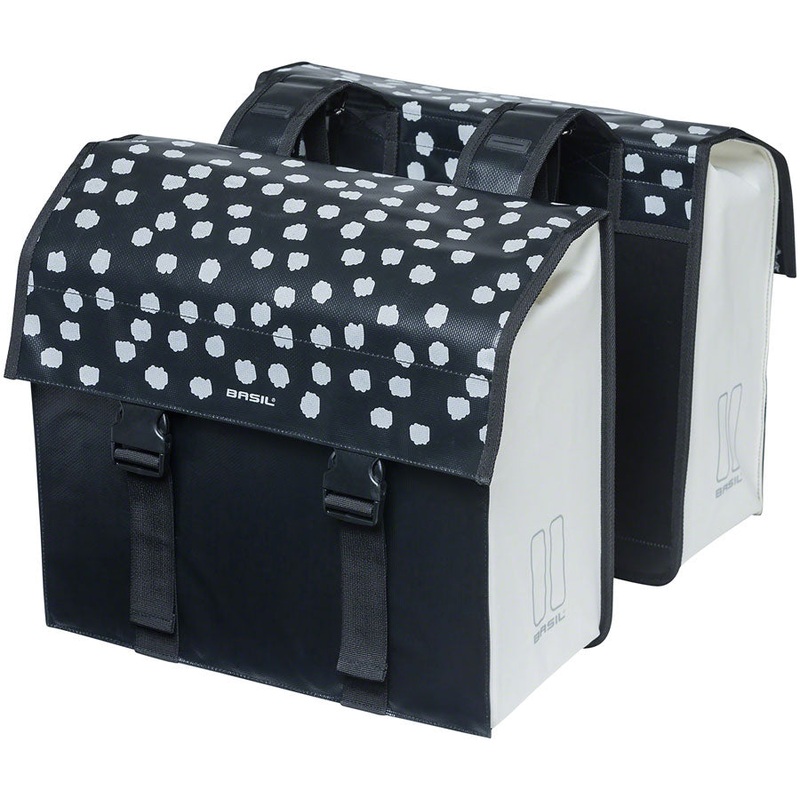 Basil Urban Load Double Pannier - 53L, Black/Reflective White