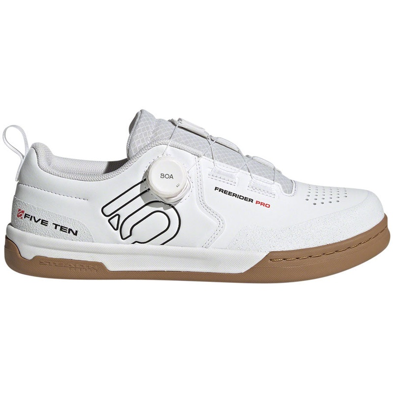Five Ten Freerider Pro BOA Flat Shoes - Men's, FTWR White/Core Black/Red, 9.5