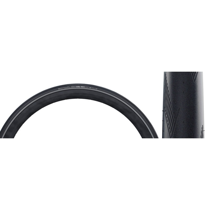Schwalbe One Plus Tire - 700 x 25 Clincher Wire BLK/Reflective Performance Line SmartGuard Addix