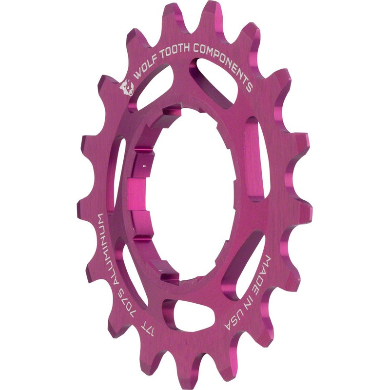 Wolf Tooth Single Speed Aluminum Cog - 17t Compatible 3/32" Chains Purple