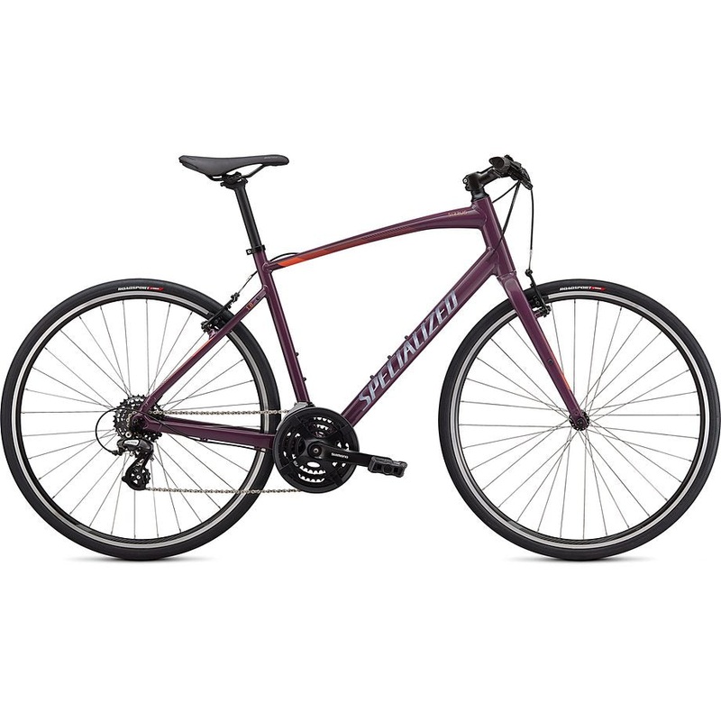 2021 Specialized sirrus 1.0 bike gloss cast lilac / vivid coral / satin black reflective m